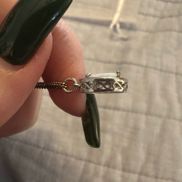 Sterling Silver Teardrop Opal Pendant with amethyst accents stones .  NWOT - Picture 7 of 14